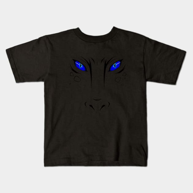 Dark Blue Eyes Dragon Kids T-Shirt by Annaklava